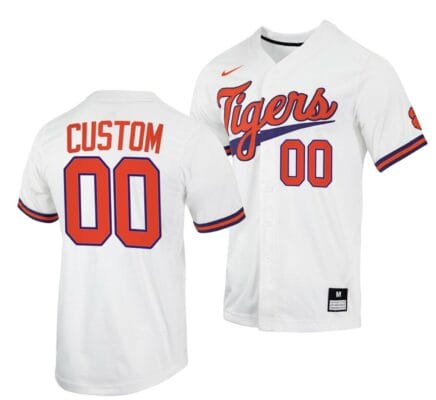 Custom Clemson Tigers Baseball Jersey Name and Number NCAA College White 6 Custom Clemson Tigers Baseball Jersey Name and Number NCAA College White