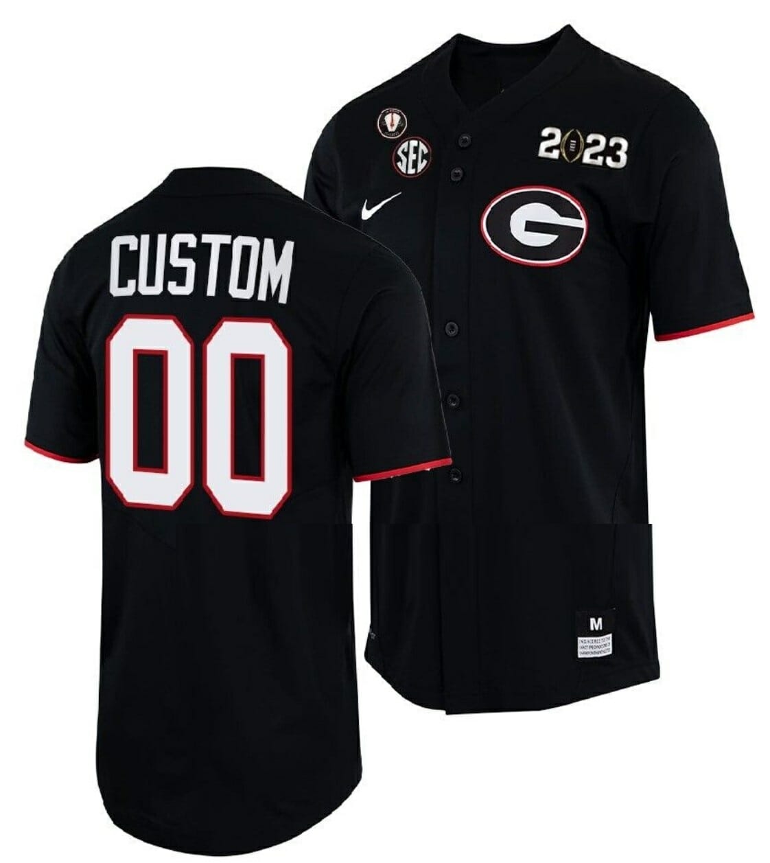 Custom Georgia Bulldogs Baseball Jersey Name and Number NCAA College 2022 National Champions Black 1 Custom Georgia Bulldogs Baseball Jersey Name and Number NCAA College 2022 National Champions Black
