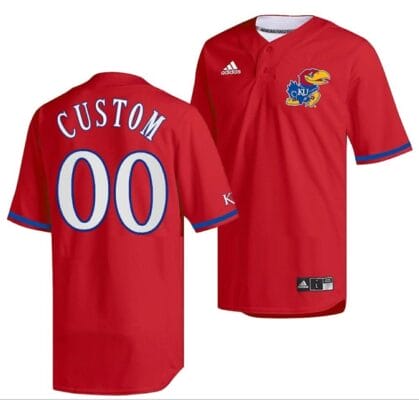 Custom Kansas Jayhawks Baseball Jersey Name and Number NCAA College Red