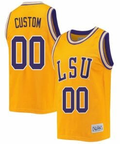 Custom LSU Tigers Basketball Jersey Name and Number 2023 NCAA College Retro Gold