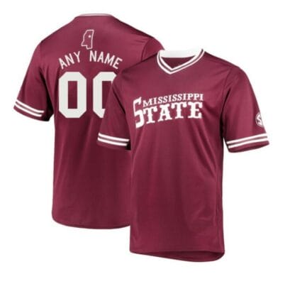 Custom Mississippi State Bulldogs Baseball Jersey Name and Number College NCAA Maroon 6 Custom Mississippi State Bulldogs Baseball Jersey Name and Number College NCAA Maroon