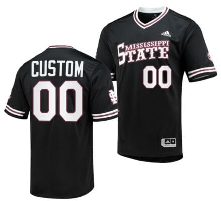 Custom Mississippi State Bulldogs Baseball Jersey Name and Number NCAA College Black