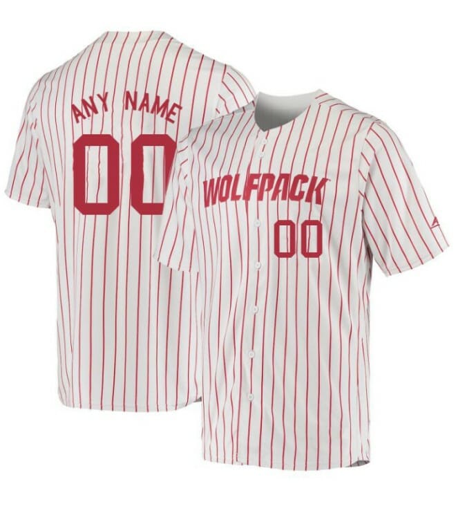 Custom NC State Wolfpack Jersey Name and Number Baseball NCAA College White 1 Custom NC State Wolfpack Baseball Jersey Name and Number NCAA College White