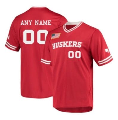 Custom Nebraska Huskers Jersey Name and Number Baseball NCAA College Scarlet 6 Custom Nebraska Huskers Baseball Jersey Name and Number NCAA College Scarlet
