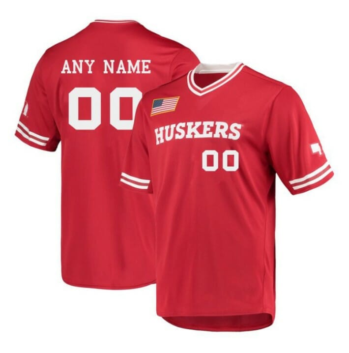 Custom Nebraska Huskers Jersey Name and Number Baseball NCAA College Scarlet 1 Custom Nebraska Huskers Baseball Jersey Name and Number NCAA College Scarlet