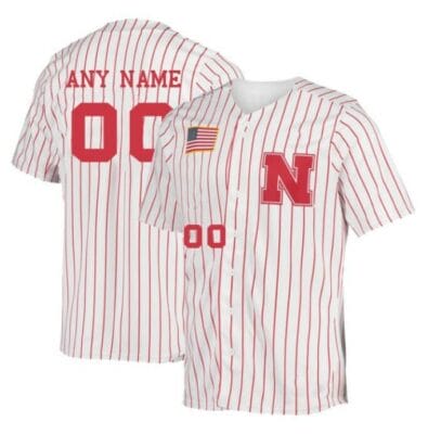Custom Nebraska Huskers Baseball Jersey Name and Number NCAA College White 6 Custom Nebraska Huskers Baseball Jersey Name and Number NCAA College White
