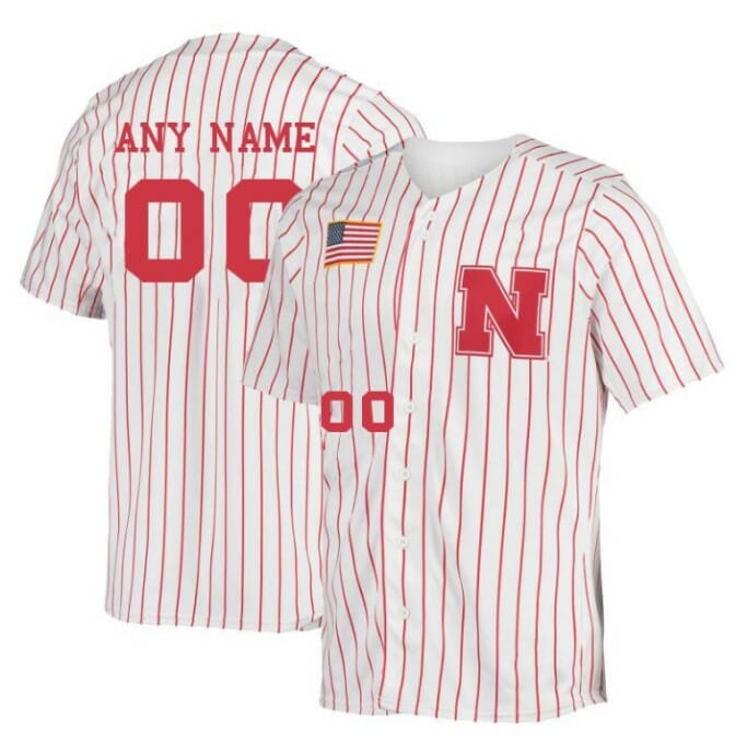 Custom Nebraska Huskers Baseball Jersey Name and Number NCAA College White 1 Custom Nebraska Huskers Baseball Jersey Name and Number NCAA College White