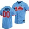 Custom Ole Miss Rebels Baseball Jersey Name and Number NCAA College Full-Button Blue