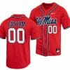 Custom Ole Miss Rebels Baseball Jersey Name and Number NCAA College Full-Button Red 3 Custom Ole Miss Rebels Baseball Jersey Name and Number NCAA College Full-Button Red
