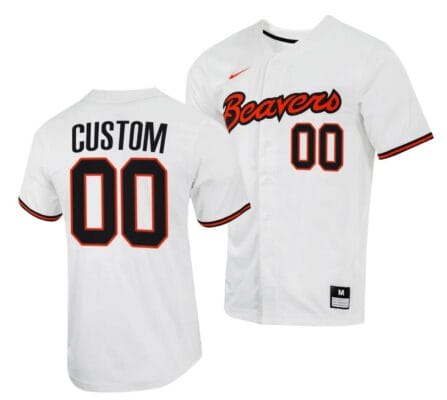 Custom Oregon State Beavers Baseball Jersey Name and Number NCAA College Full Button White