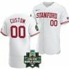 Custom Stanford Cardinal Baseball Jersey Name and Number NCAA 2022 College World Series White