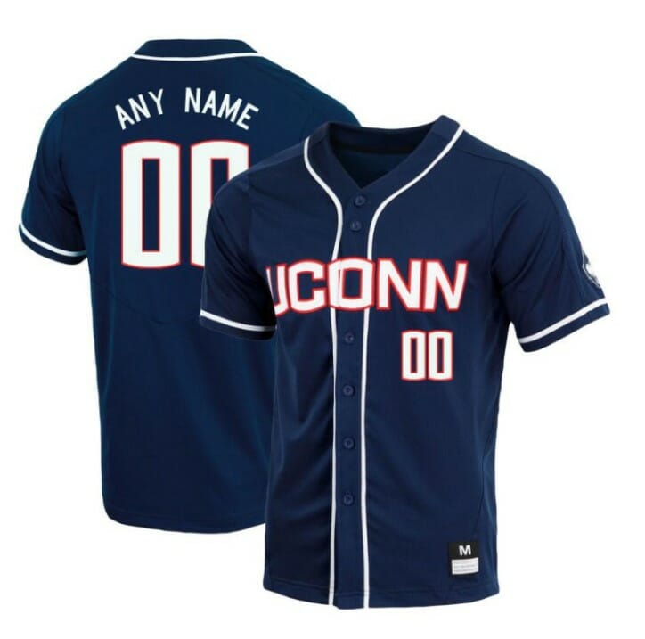 Custom UConn Huskies Baseball Jersey Name and Number College Navy 1 Custom UConn Huskies Baseball Jersey Name and Number College Navy