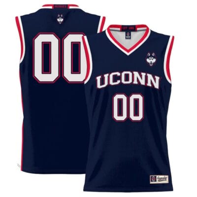 Custom UConn Huskies College Basketball Name and Number Navy