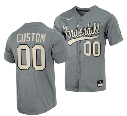 Custom Vanderbilt Commodores Jersey Name and Number NCAA Baseball College Grey