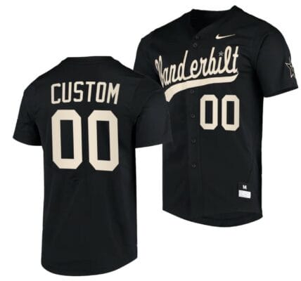 Custom Vanderbilt Commodores Baseball Jersey Name and Number NCAA College Replica Black 6 Custom Vanderbilt Commodores Baseball Jersey Name and Number NCAA College Replica Black