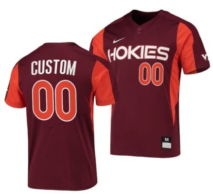Custom Virginia Tech Hokies Jersey Name and Number NCAA Baseball College Maroon 6 Custom Virginia Tech Hokies Baseball Jersey Name and Number NCAA College Maroon