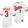 Dylan Brewer Jersey Clemson Tigers Baseball NCAA College Full-Button White #3