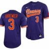 Dylan Brewer Jersey Clemson Tigers Baseball NCAA College Full-Button Purple #3