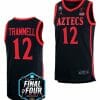 Darrion Trammell Jersey San Diego State Aztecs 2023 NCAA National Championship March Madness Black #12