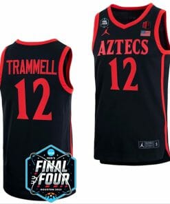 Darrion Trammell Jersey San Diego State Aztecs 2023 NCAA National Championship March Madness Black #12