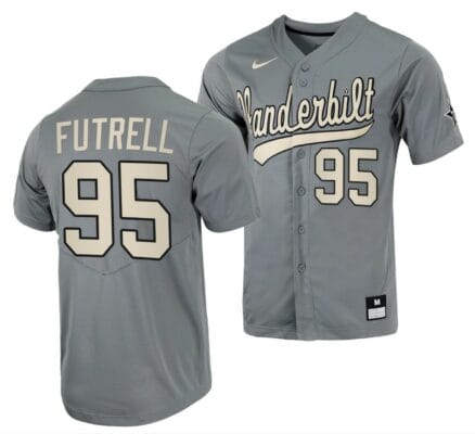 Devin Futrell Jersey Vanderbilt Commodores College Baseball Full-Button Grey #95 6 Devin Futrell Jersey Vanderbilt Commodores College Baseball Full-Button Grey #95