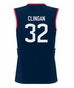 Alternative view of Donovan Clingan Jersey UConn Huskies College Basketball Navy #32