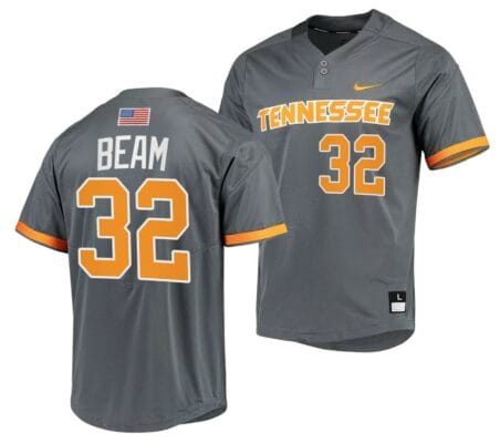 Drew Beam Jersey Tennessee Volunteers College Baseball Grey #32