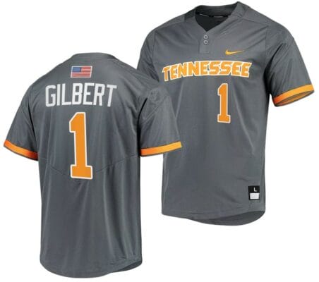 Drew Gilbert Jersey Tennessee Volunteers College Baseball Grey #1