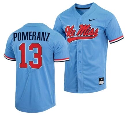 Drew Pomeranz Jersey Ole Miss Rebels College Baseball Blue #13 6 Drew Pomeranz Jersey Ole Miss Rebels College Baseball Blue #13