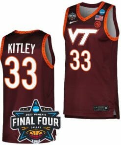 Elizabeth Kitley Jersey Virginia Tech Hokies College Basketball 2023 NCAA March Madness Final Four Maroon #33