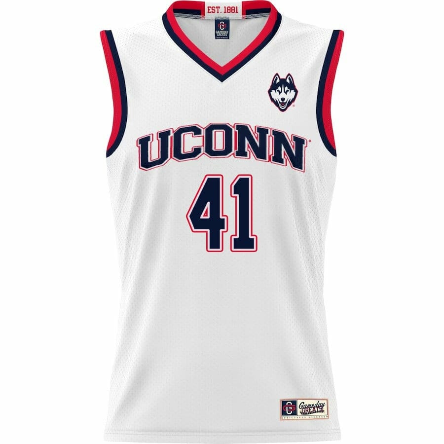 Emmett Hendry Jersey UConn Huskies College Basketball White #41 3 Emmett Hendry Jersey UConn Huskies College Basketball White #41 - Image 3