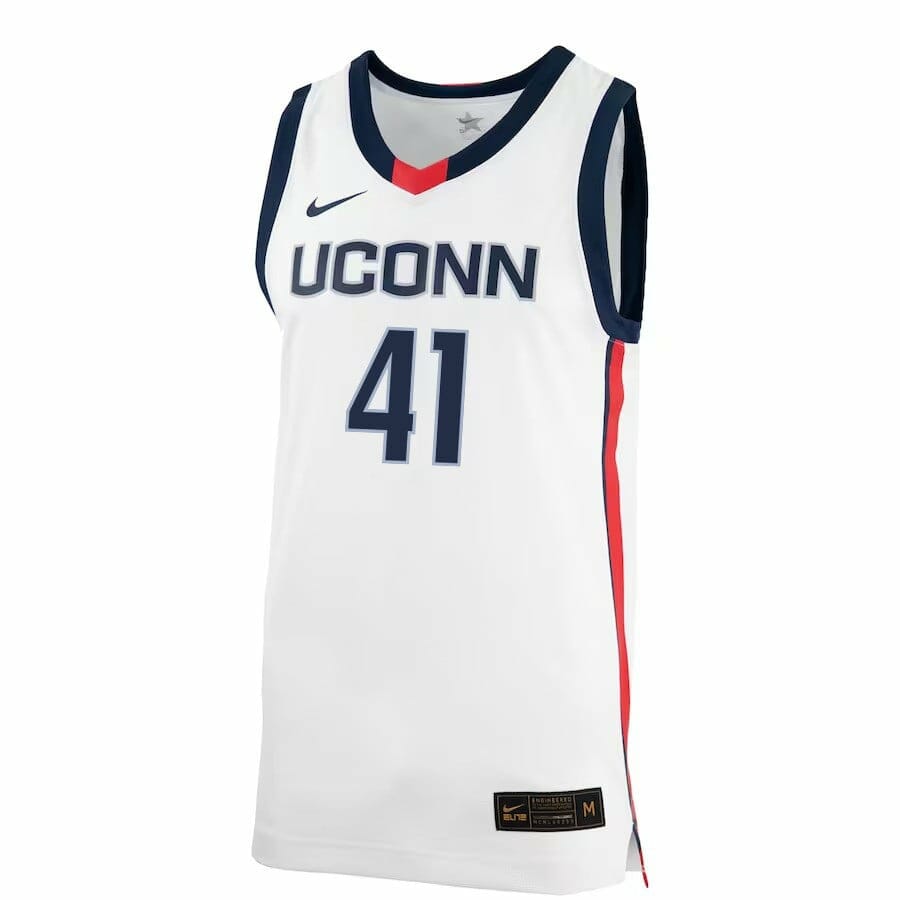 Emmett Hendry Jersey UConn Huskies College Basketball No Name White #41 3 Emmett Hendry Jersey UConn Huskies College Basketball No Name White #41 - Image 3