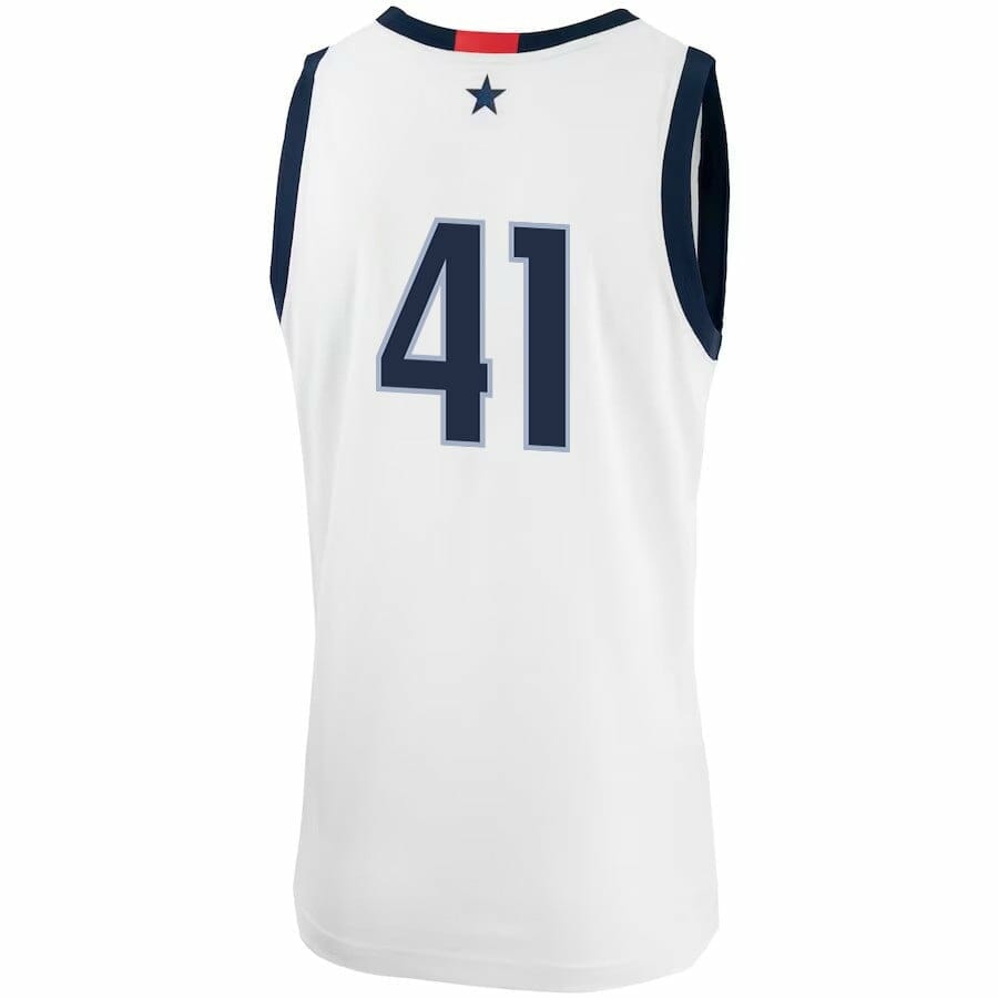 Emmett Hendry Jersey UConn Huskies College Basketball No Name White #41 2 Emmett Hendry Jersey UConn Huskies College Basketball No Name White #41 - Image 2