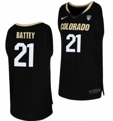 Evan Battey Jersey Colorado Buffaloes College Basketball Replica Black #21