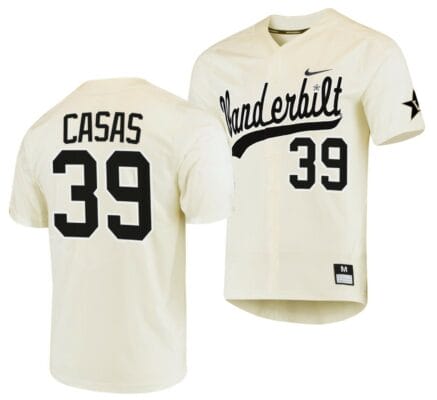 Gavin Casas Jersey Vanderbilt Commodores College Baseball Replica Cream #39