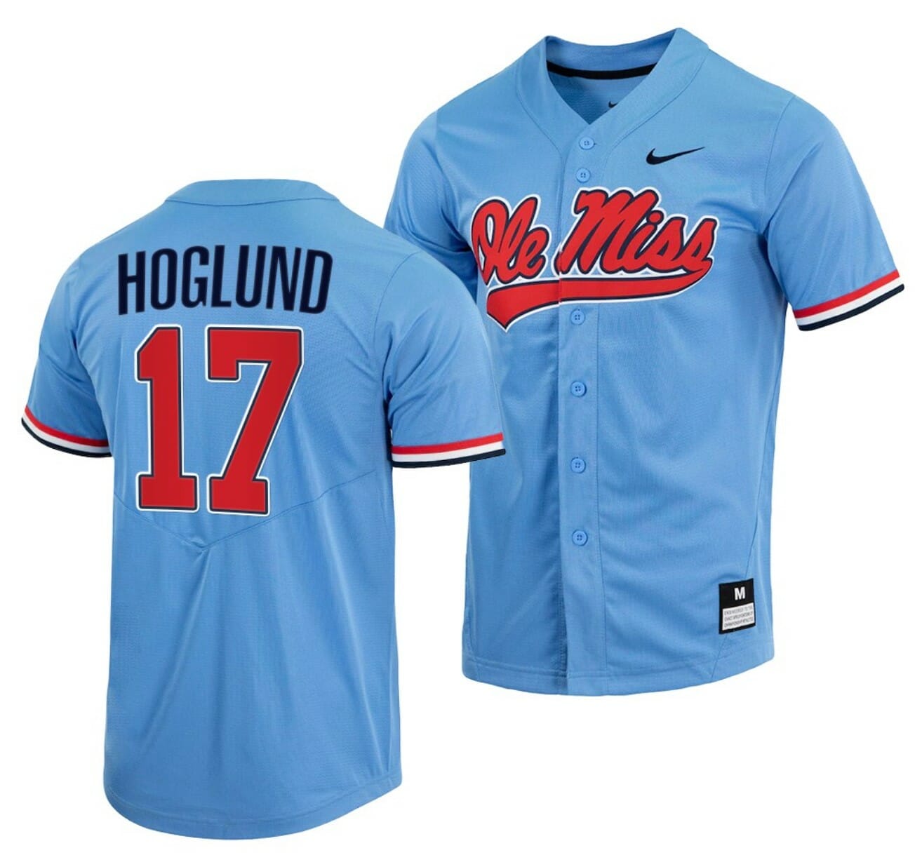 Gunnar Hoglund Jersey Ole Miss Rebels College Baseball Blue #17 1 Gunnar Hoglund Jersey Ole Miss Rebels College Baseball Blue #17