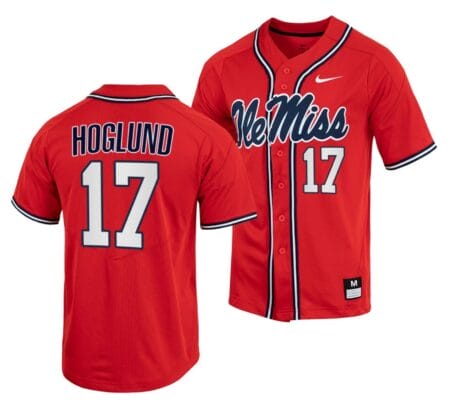 Gunnar Hoglund Jersey Ole Miss Rebels College Baseball Red #17 6 Gunnar Hoglund Jersey Ole Miss Rebels College Baseball Red #17
