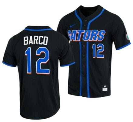 Hunter Barco Jersey Florida Gators Baseball NCAA College Full-Button Black #12 6 Hunter Barco Jersey Florida Gators Baseball NCAA College Full-Button Black #12