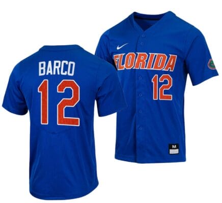 Hunter Barco Jersey Florida Gators Baseball NCAA College Full-Button Royal #12