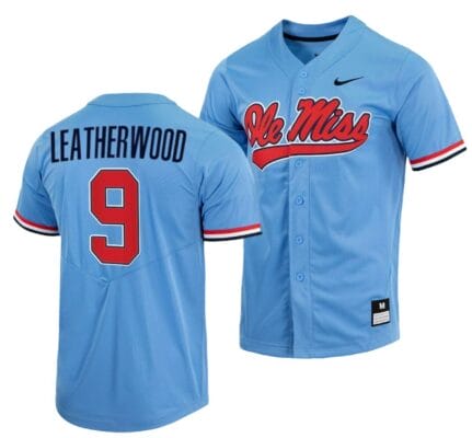 Hayden Leatherwood Jersey Ole Miss Rebels College Baseball Blue #9