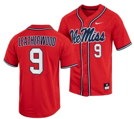 Hayden Leatherwood Jersey Ole Miss Rebels College Baseball Red #9