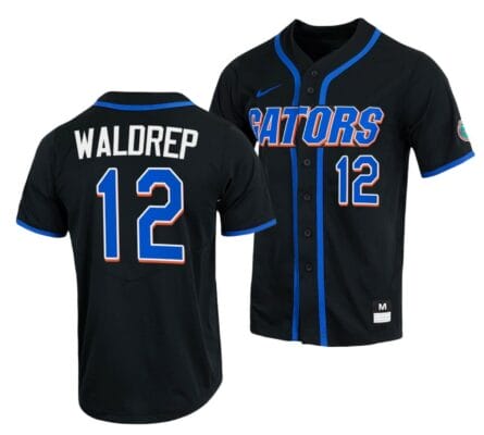 Hurston Waldrep Jersey Florida Gators College Baseball Full-Button Black #12 6 Hurston Waldrep Jersey Florida Gators College Baseball Full-Button Black #12