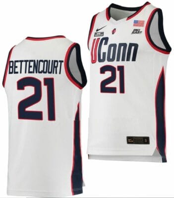 Ines Bettencourt Jersey UConn Huskies College Basketball White Replica #21