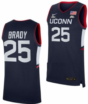 Ice Brady Jersey UConn Huskies College Basketball Navy Replica #25
