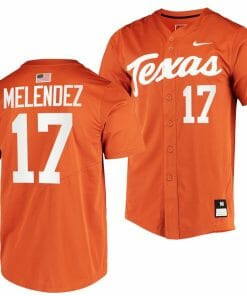 Ivan Melendez Jersey Texas Longhorns College Baseball Full-Button Orange #17