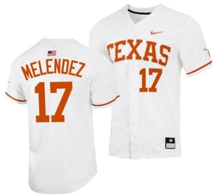 Ivan Melendez Jersey Texas Longhorns College Baseball The Hispanic Titanic White #17
