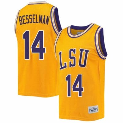 Izzy Besselman Jersey LSU Tigers Basketball 2023 NCAA College Retro Gold #14
