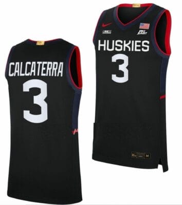Joey Calcaterra Jersey UConn Huskies College Basketball Limited Black #3