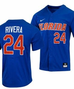 Josh Rivera Jersey Florida Gators Baseball NCAA College Royal Full-Button #24