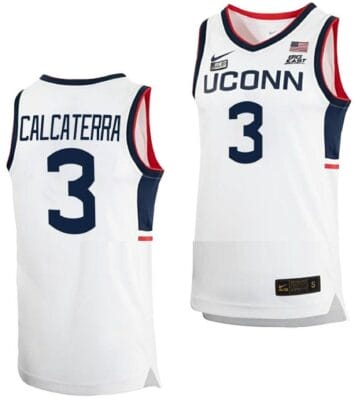 Joey Calcaterra Jersey UConn Huskies College Basketball White Replica #3 8 Joey Calcaterra Jersey UConn Huskies College Basketball White Replica #3